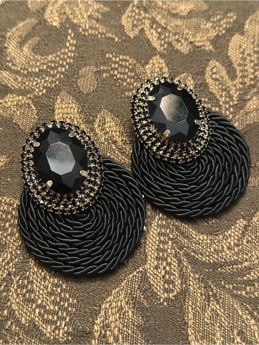 Black Statement Drop Earrings